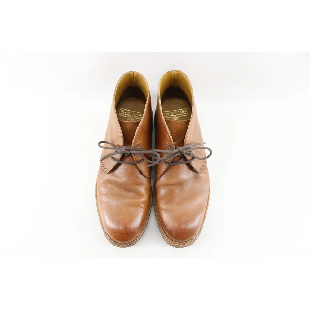 Stacy Adams Men's Brown Leather Smooth Toe Vintage Ankle‎ Boots Size 8 D